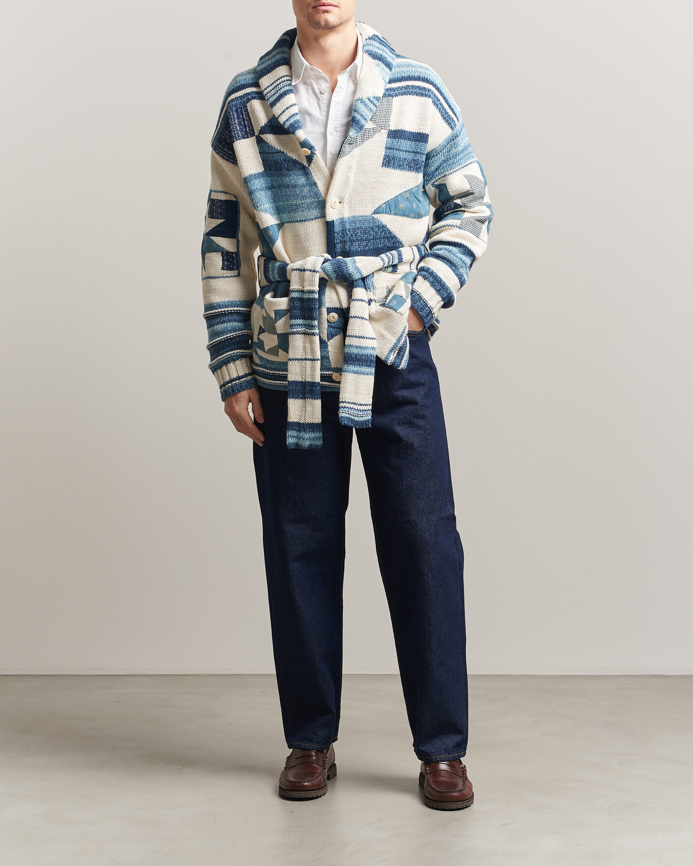 Homme | Pulls Et Tricots | Polo Ralph Lauren | Cotton Linen Cardigan Cream Blue Combo