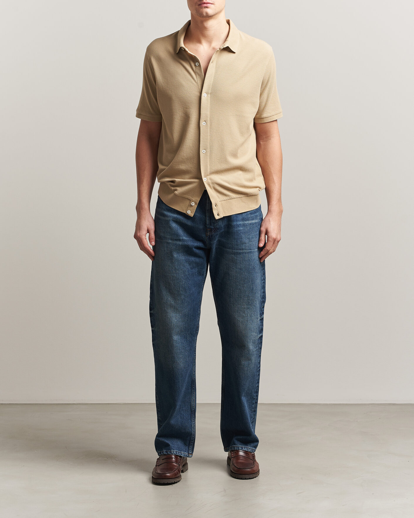 Homme | Polos | Polo Ralph Lauren | Cotton Knitted Polo Coastal Beige