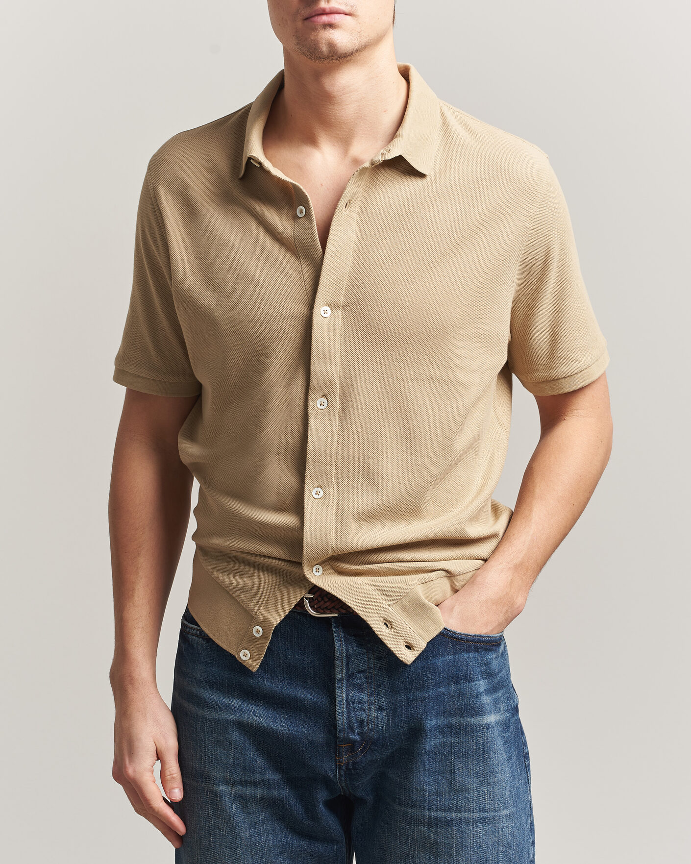 Homme | Polos | Polo Ralph Lauren | Cotton Knitted Polo Coastal Beige