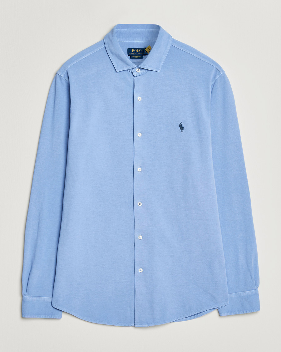 Homme | Chemises | Polo Ralph Lauren | Featherweight Knitted Shirt Canvas Blue