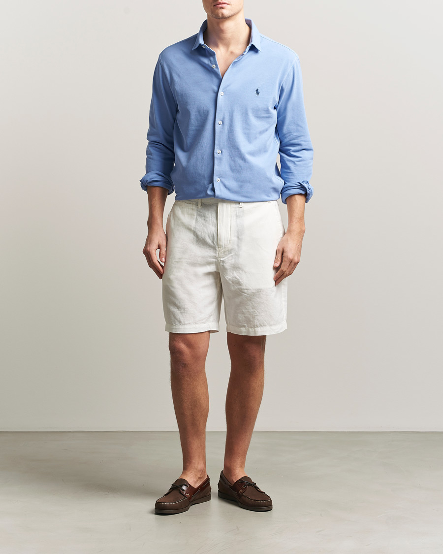 Homme | Chemises | Polo Ralph Lauren | Featherweight Knitted Shirt Canvas Blue