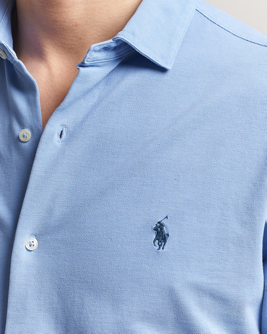Homme | Chemises | Polo Ralph Lauren | Featherweight Knitted Shirt Canvas Blue