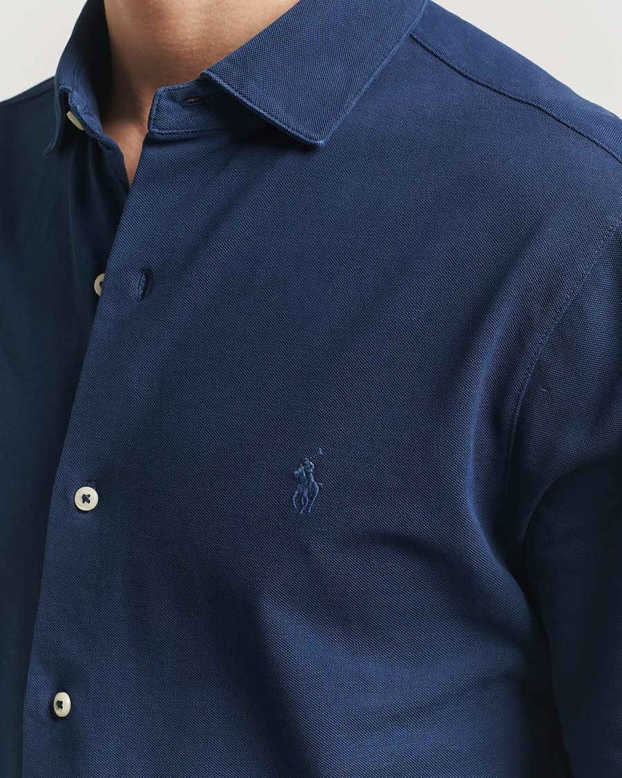 Homme | Chemises | Polo Ralph Lauren | Featherweight Knitted Shirt Dark Cobalt