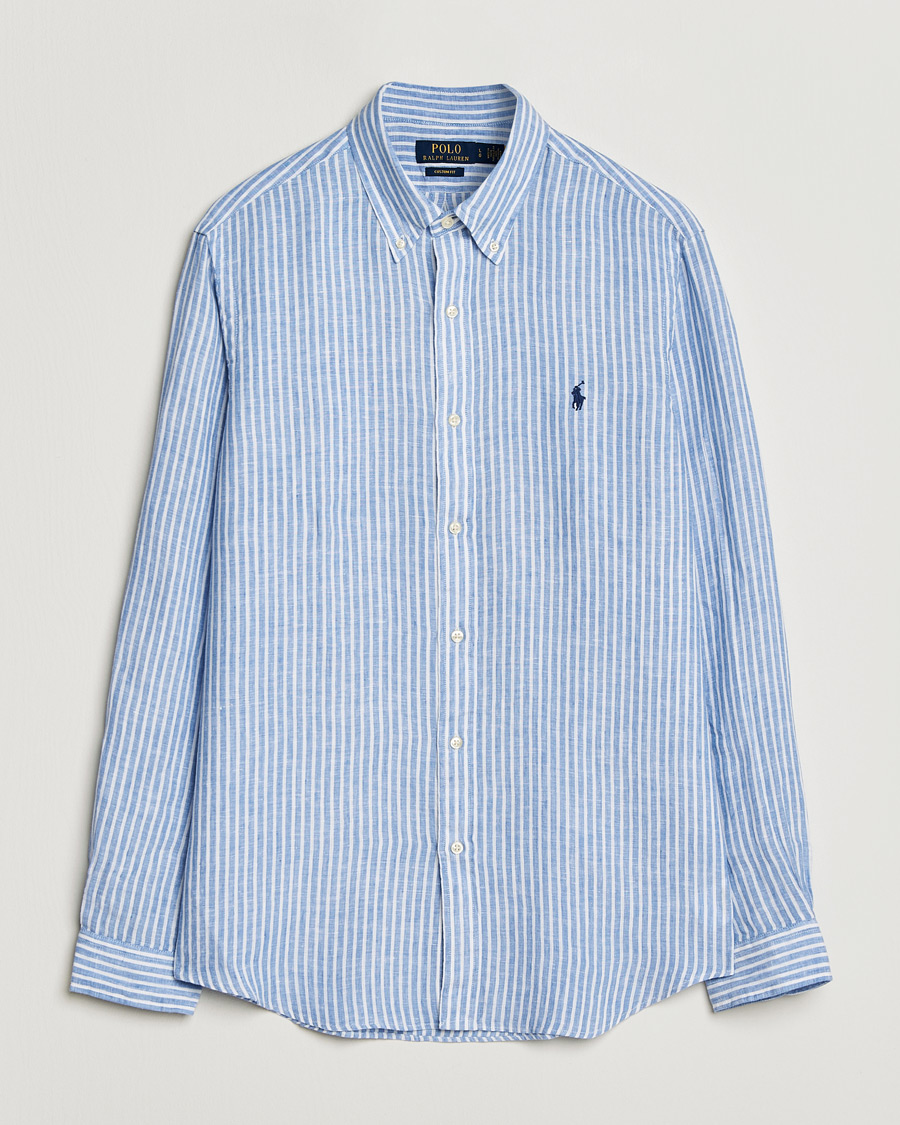 Homme | Chemises | Polo Ralph Lauren | Custom Fit Linen Shirt Blue/White