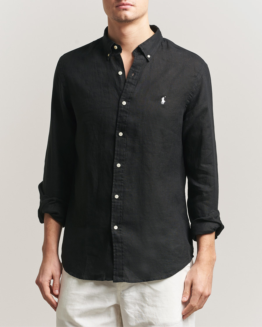 Homme | Chemises | Polo Ralph Lauren | Slim Fit Linen Shirt Polo Black