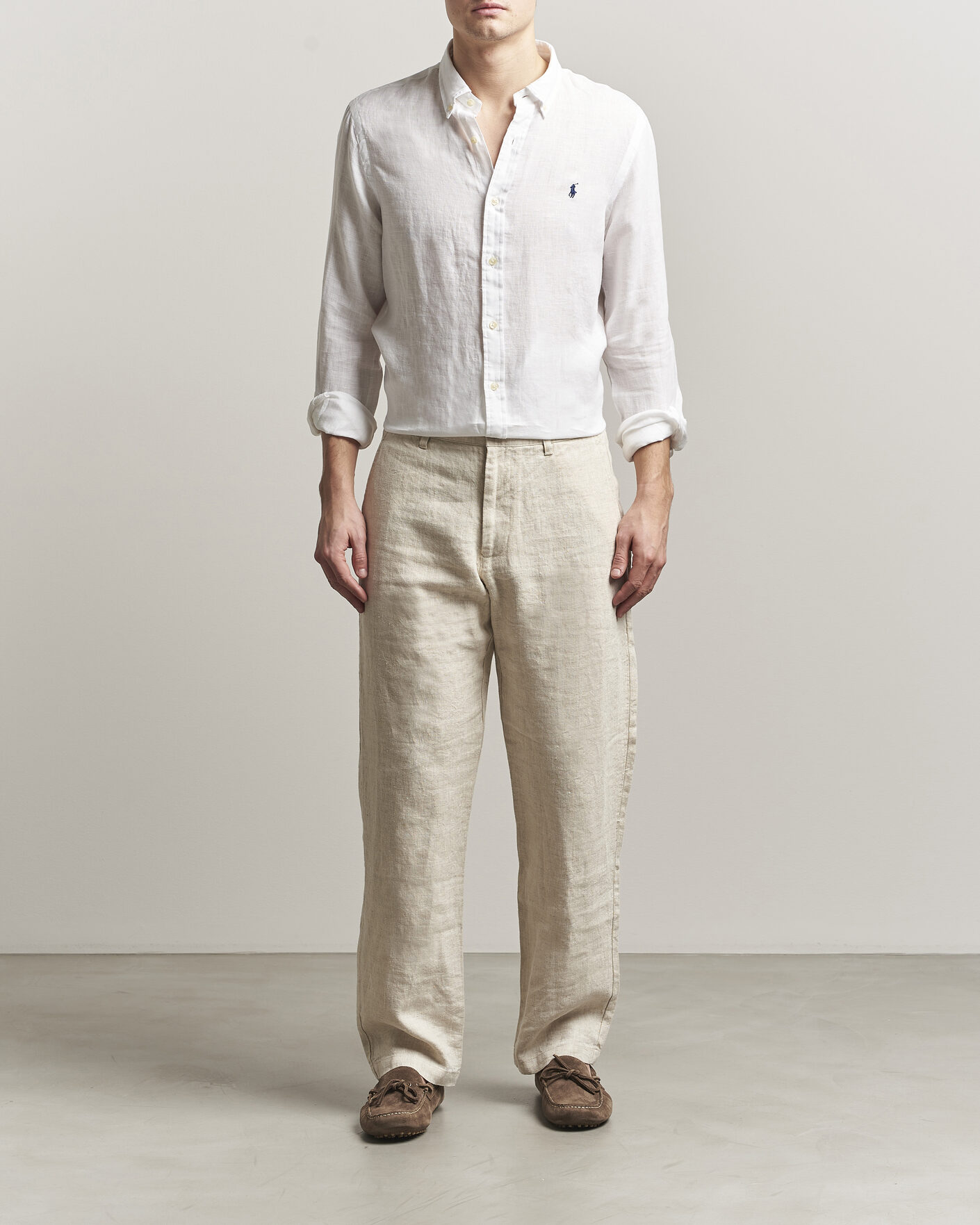 Homme | Chemises | Polo Ralph Lauren | Slim Fit Linen Shirt White