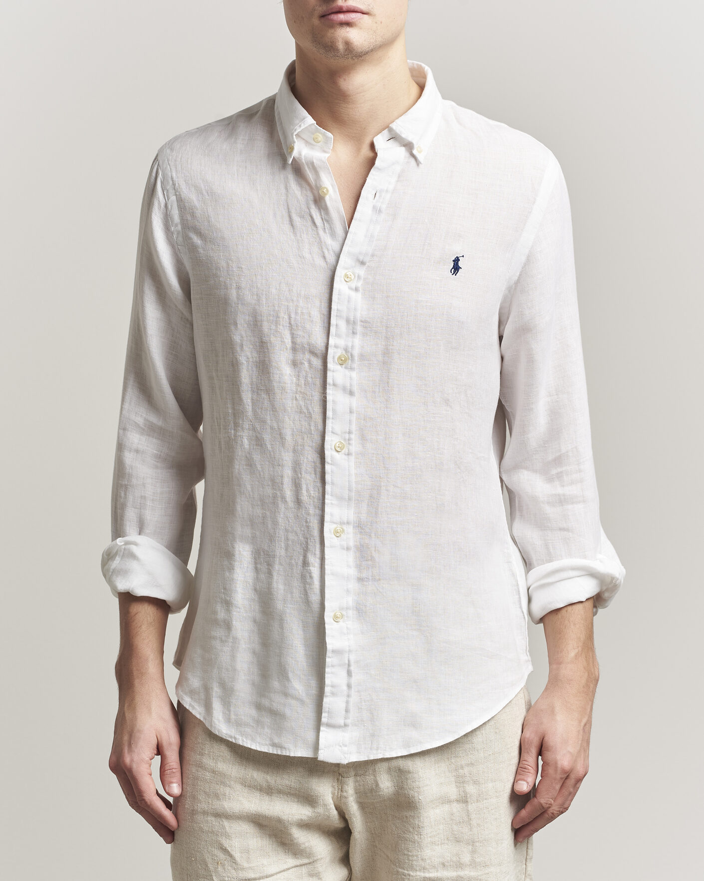 Homme | Chemises | Polo Ralph Lauren | Slim Fit Linen Shirt White