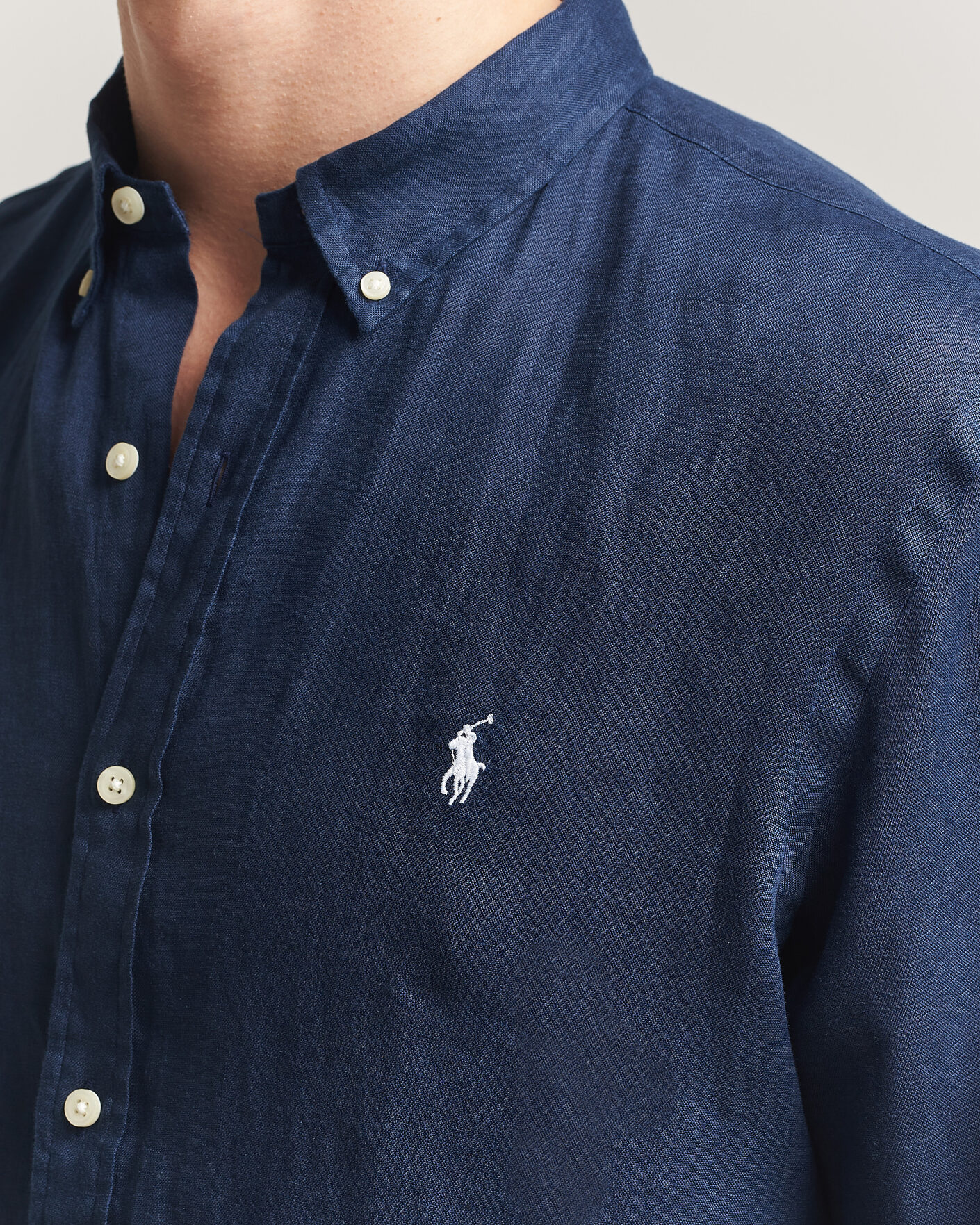 Homme | Chemises | Polo Ralph Lauren | Slim Fit Linen Shirt Newport Navy
