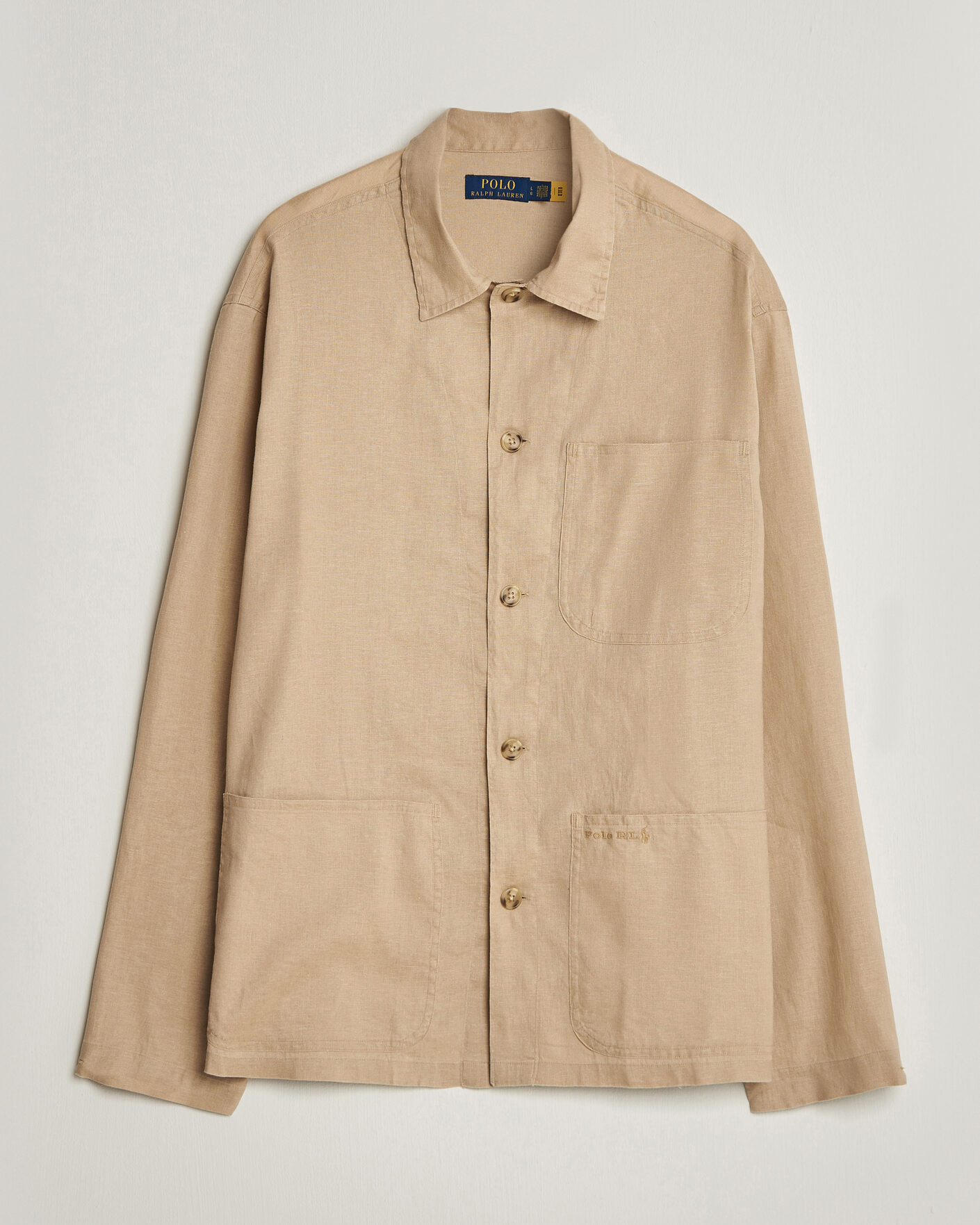 Homme | Chemises | Polo Ralph Lauren | Stretch Linen Overshirt Coastal Beige