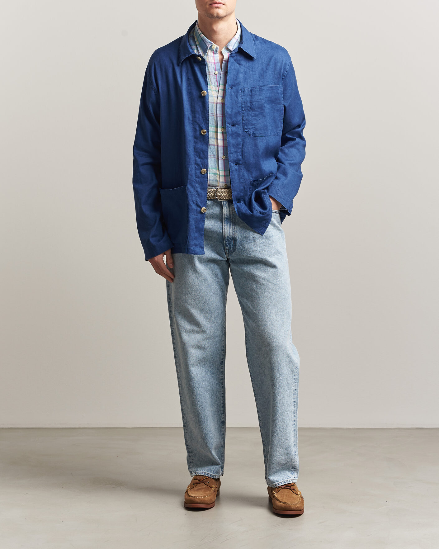 Homme | Chemises | Polo Ralph Lauren | Stretch Linen Overshirt Annapolis Blue