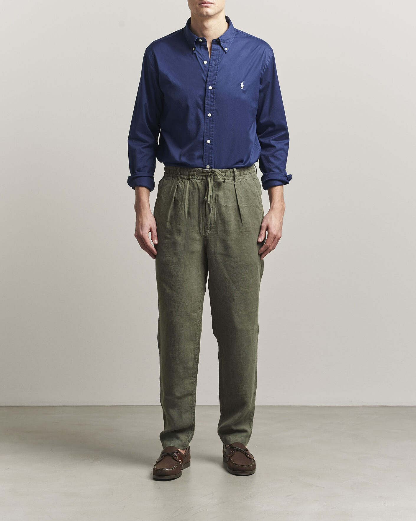 Homme | Pantalons | Polo Ralph Lauren | Prepster Linen Trousers New Olive