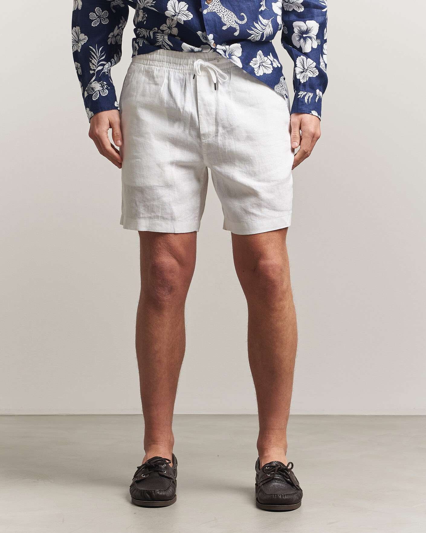 Homme | Shorts | Polo Ralph Lauren | Dyed Linen Shorts White