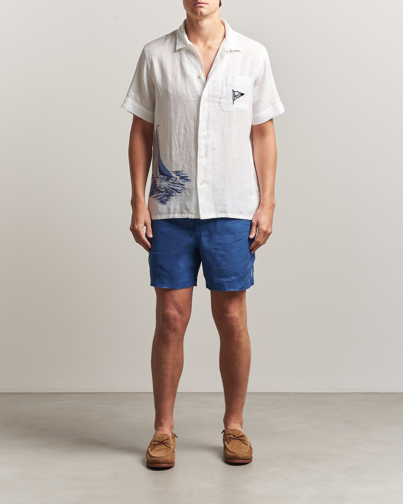 Homme | Shorts | Polo Ralph Lauren | Dyed Linen Shorts Dusty Azure