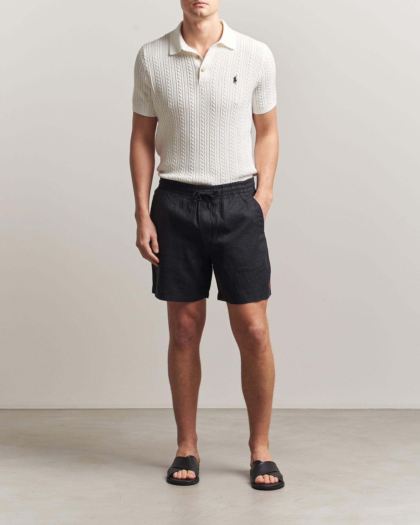 Homme | Shorts | Polo Ralph Lauren | Dyed Linen Shorts Polo Black