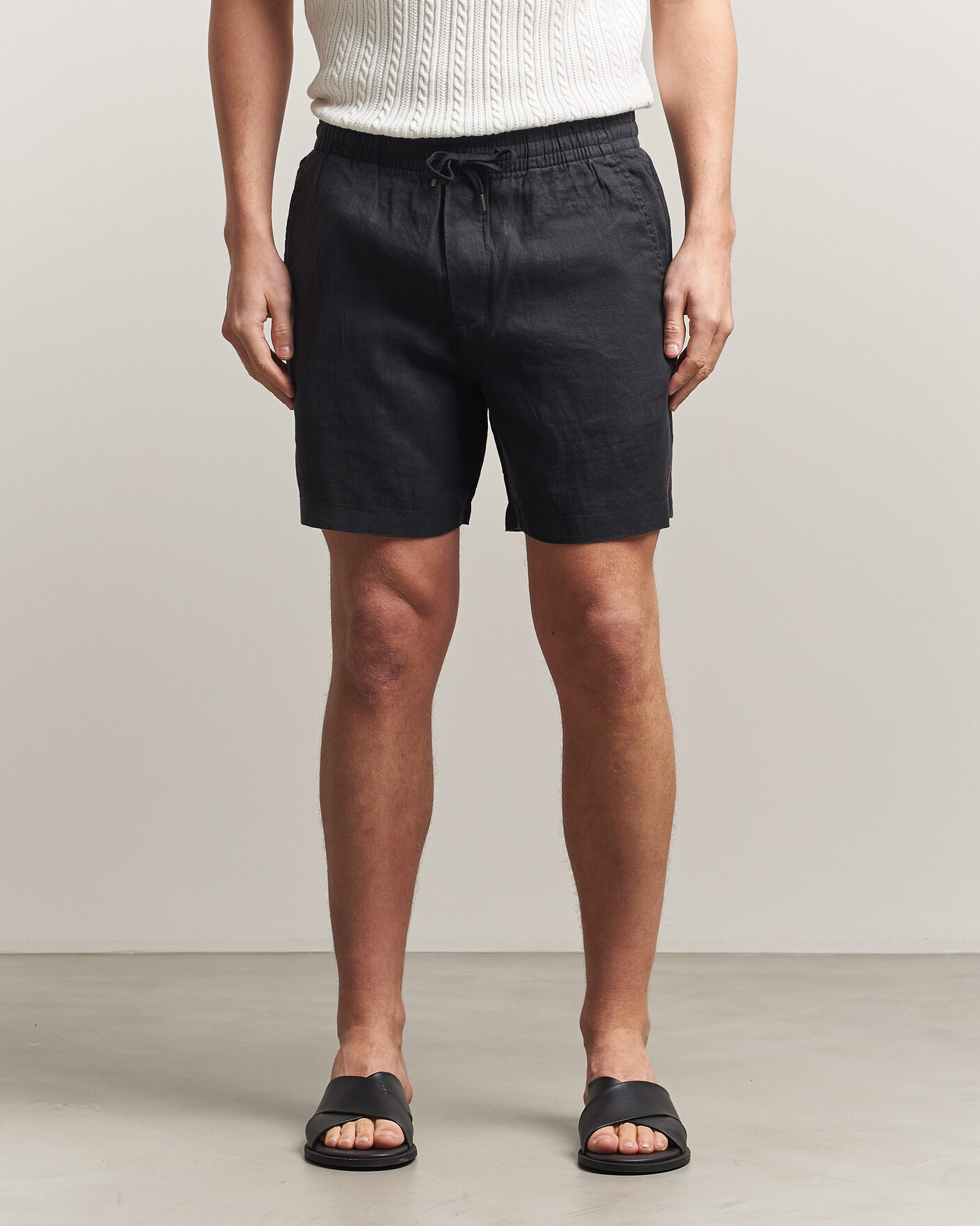 Homme | Shorts | Polo Ralph Lauren | Dyed Linen Shorts Polo Black