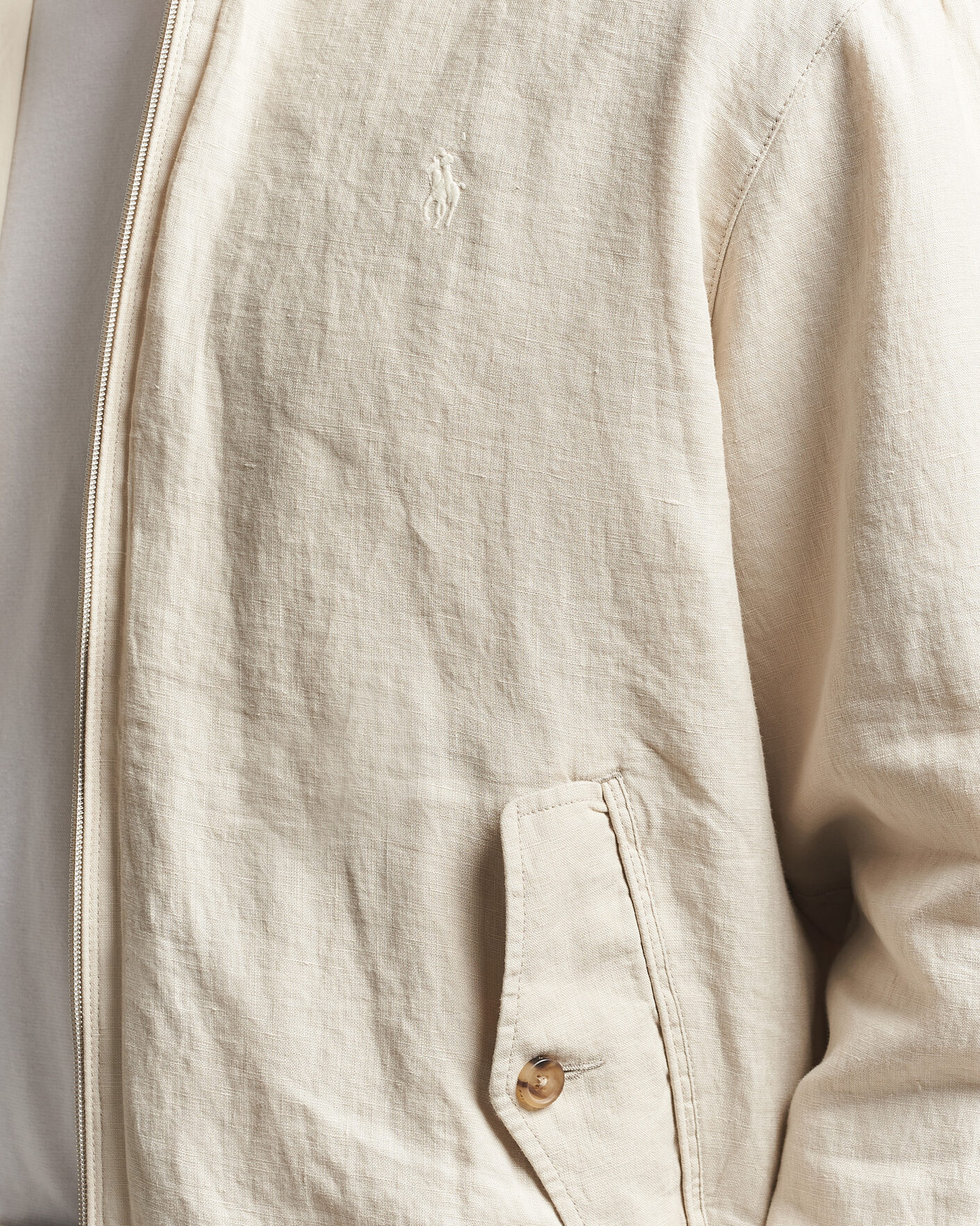 Homme | Manteaux Et Vestes | Polo Ralph Lauren | Linen Herringbone Windbreaker Basic Sand