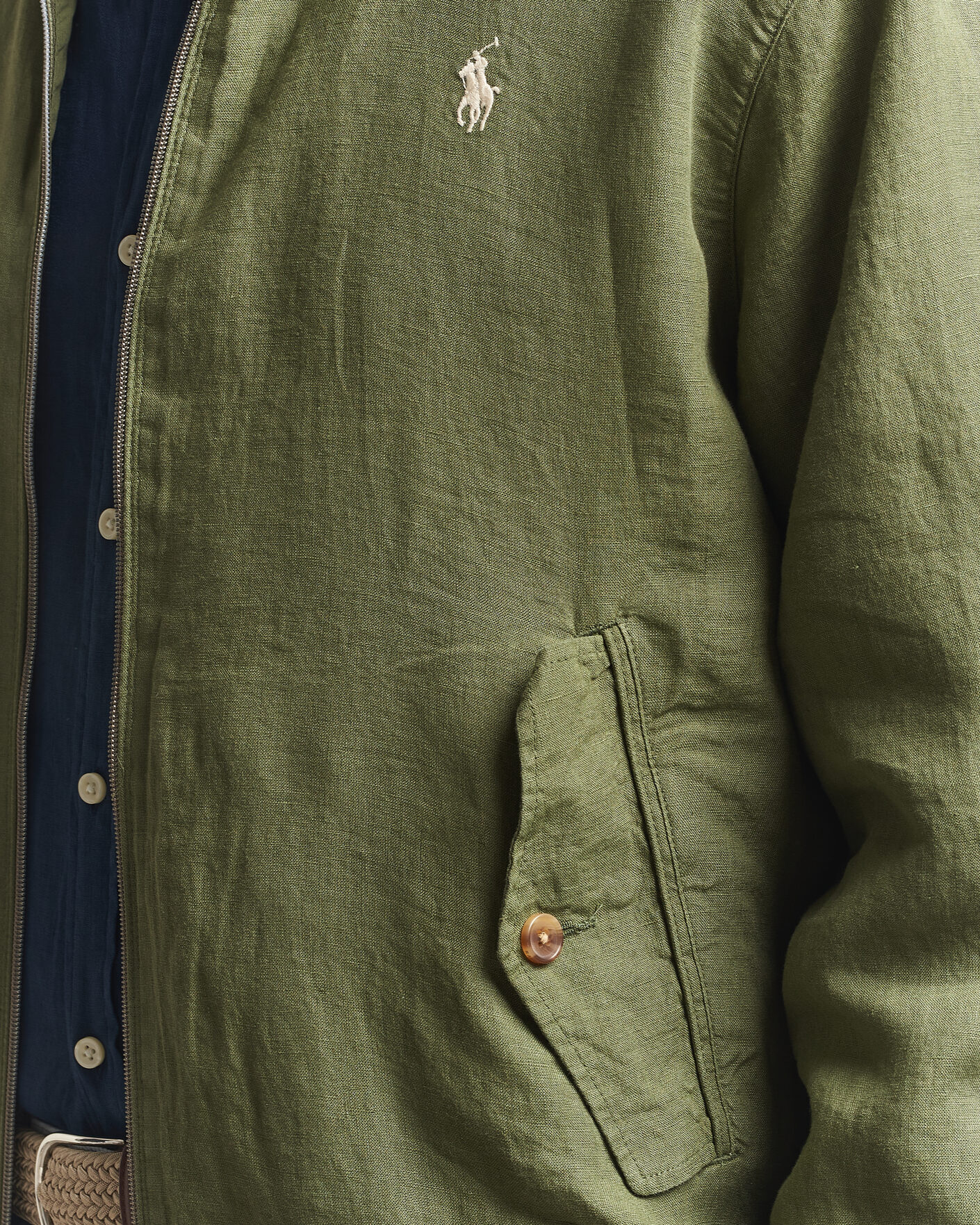 Homme | Manteaux Et Vestes | Polo Ralph Lauren | Linen Herringbone Windbreaker Garden Trail