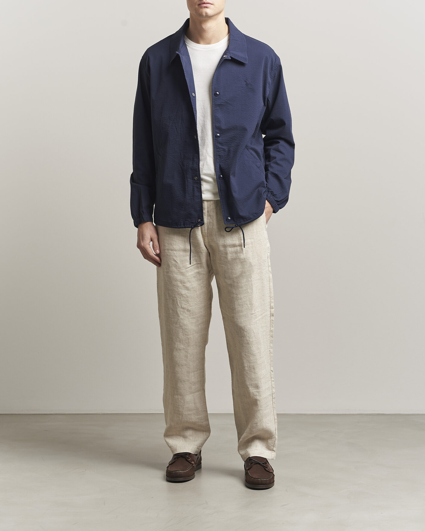 Homme | Manteaux Et Vestes | Polo Ralph Lauren | Seersucker Windbreaker Jacket Newport Navy