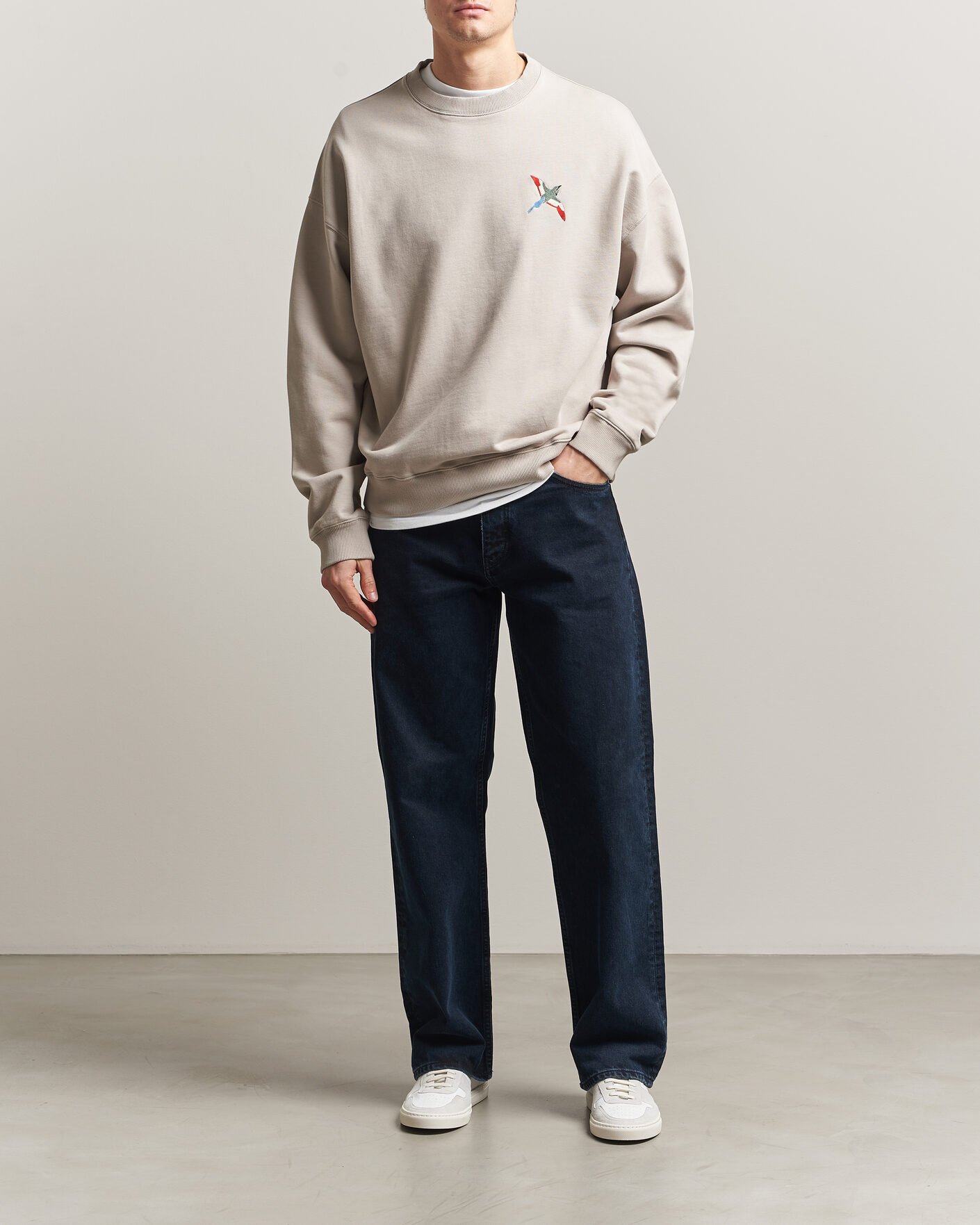 Homme | Pulls Et Tricots | Axel Arigato | Micro Bee Bird Sweatshirt Stone