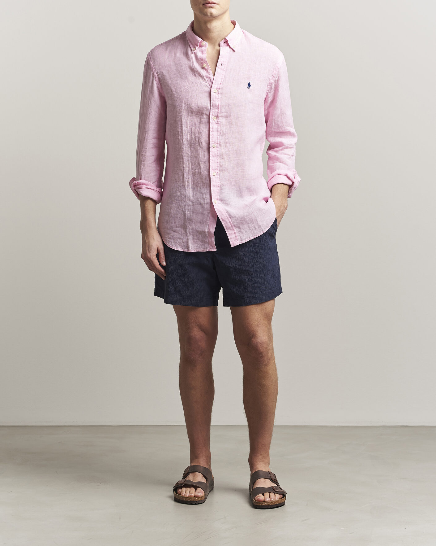 Homme | Chemises | Polo Ralph Lauren | Slim Fit Linen Shirt Carmel Pink