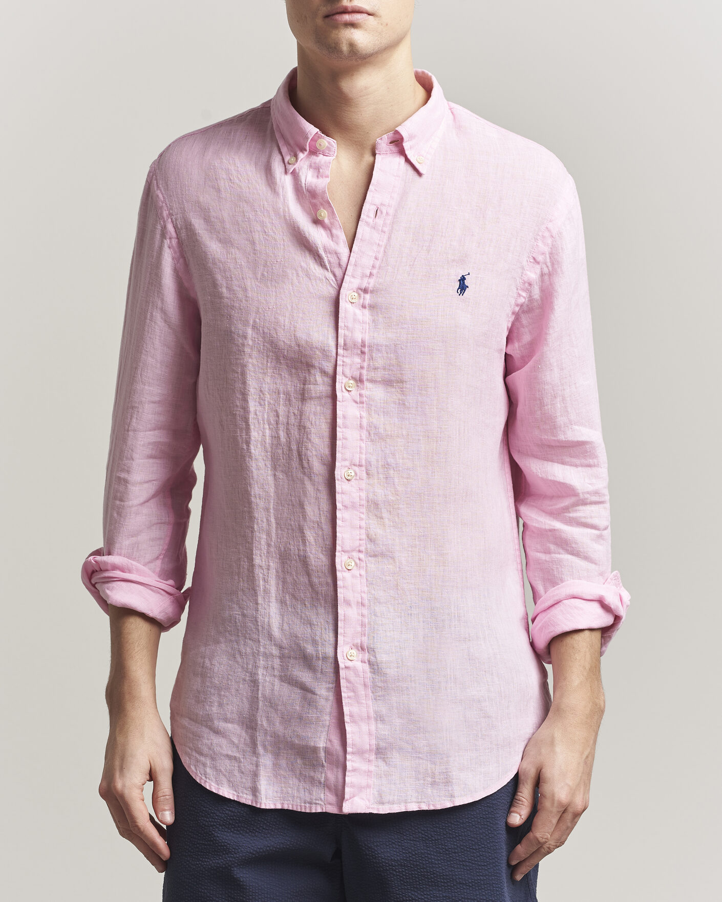 Homme | Chemises | Polo Ralph Lauren | Slim Fit Linen Shirt Carmel Pink