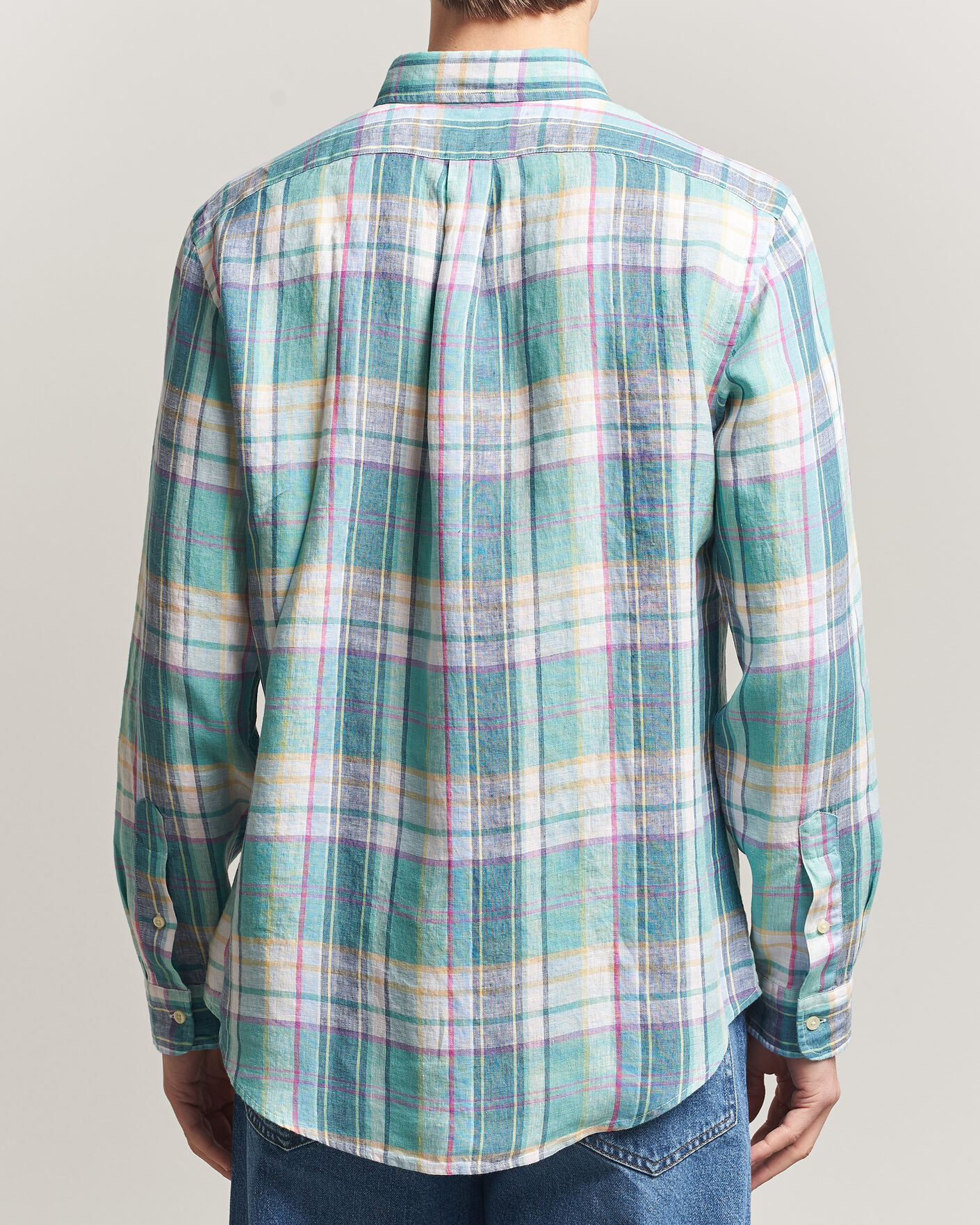 Homme | Chemises | Polo Ralph Lauren | Custom Fit Check Linen Shirt Green/Blue/White