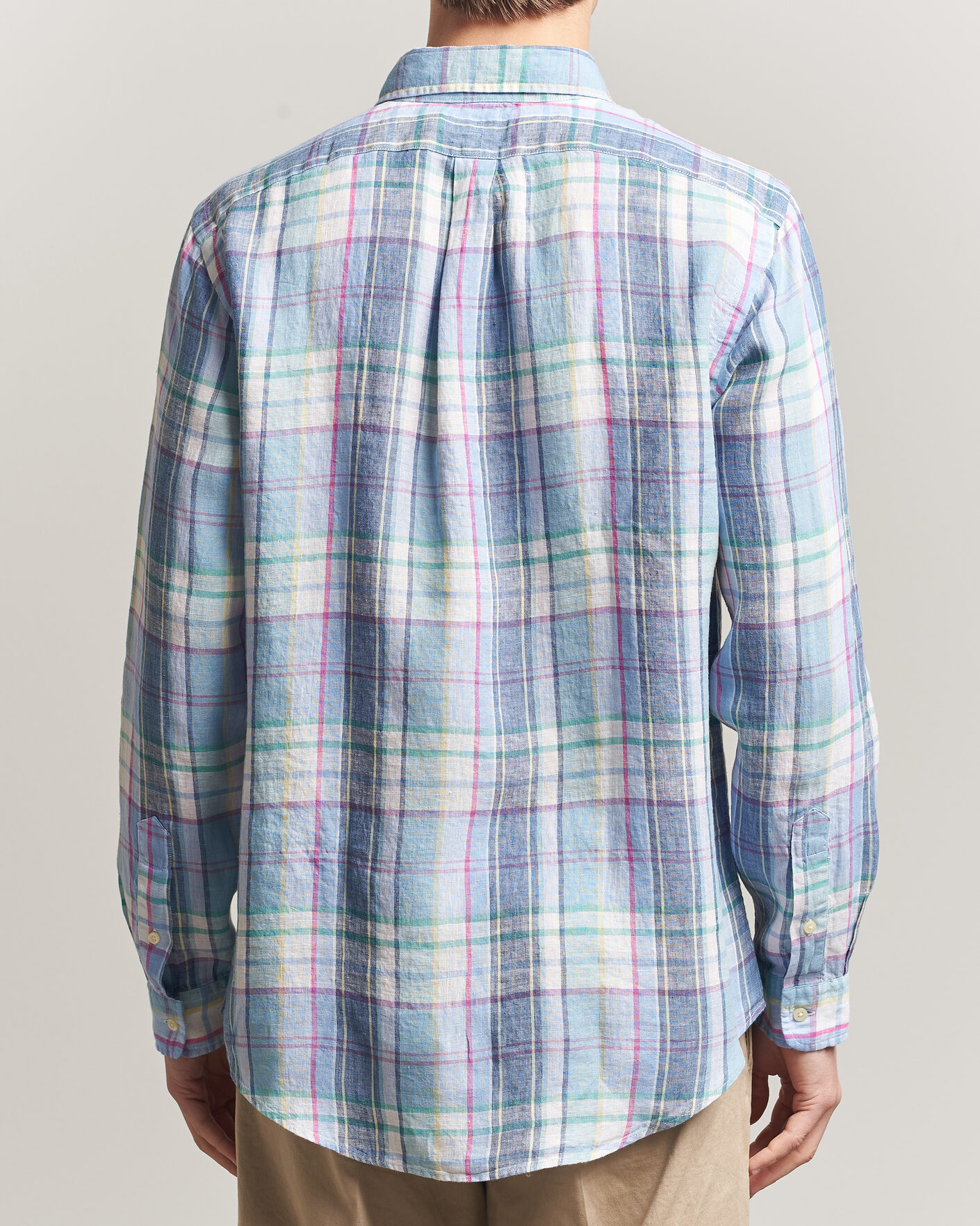 Homme | Chemises | Polo Ralph Lauren | Custom Fit Check Linen Shirt Blue/White