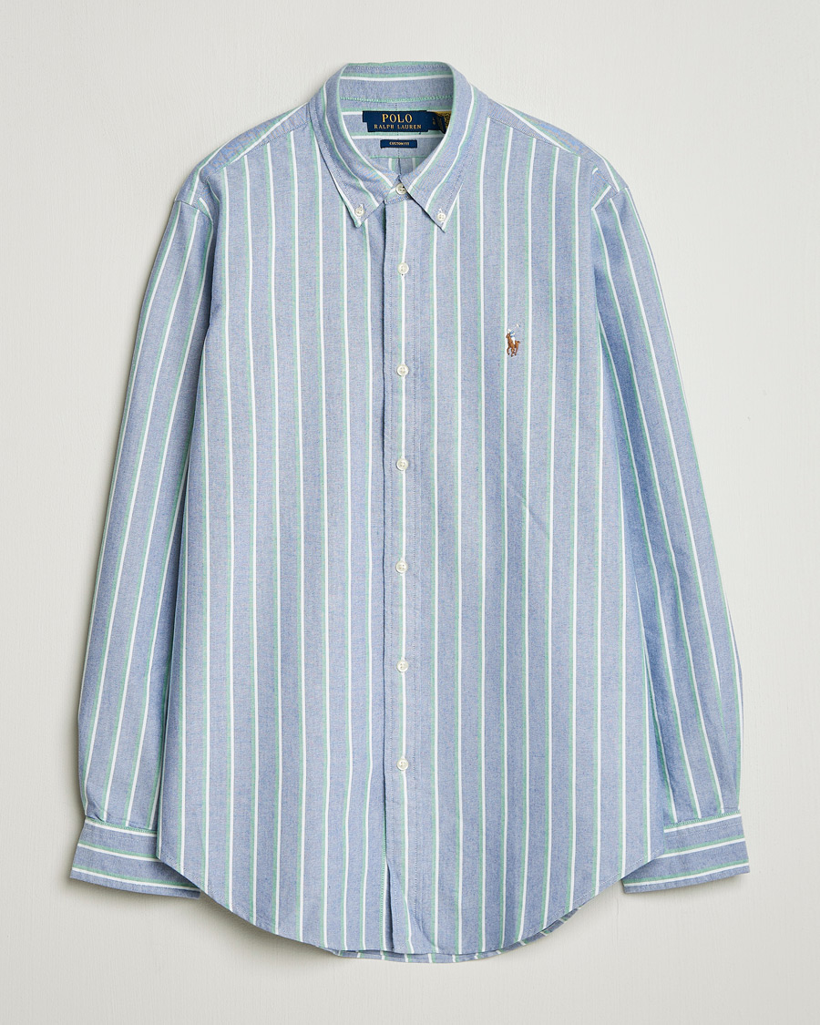 Homme | Chemises | Polo Ralph Lauren | Custom Fit Striped Oxford Shirt Navy/Green/Multi