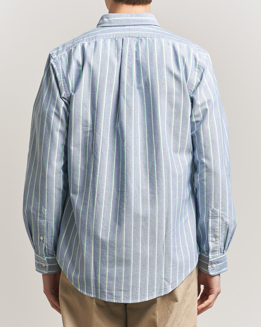 Homme | Chemises | Polo Ralph Lauren | Custom Fit Striped Oxford Shirt Navy/Green/Multi