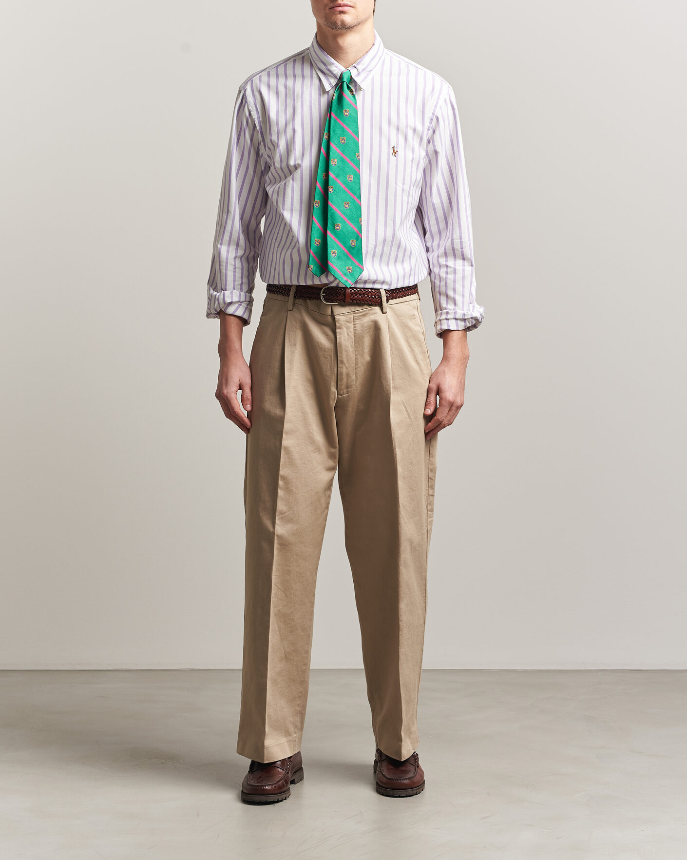 Homme | Chemises | Polo Ralph Lauren | Custom Fit Striped Oxford Shirt Purple