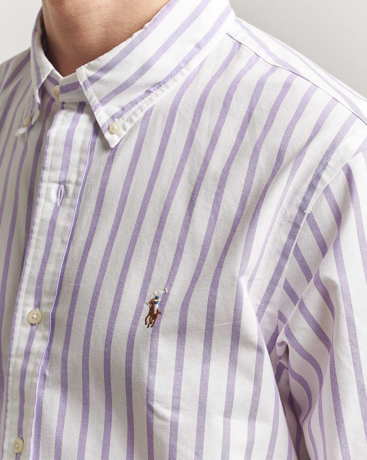 Homme | Chemises | Polo Ralph Lauren | Custom Fit Striped Oxford Shirt Purple