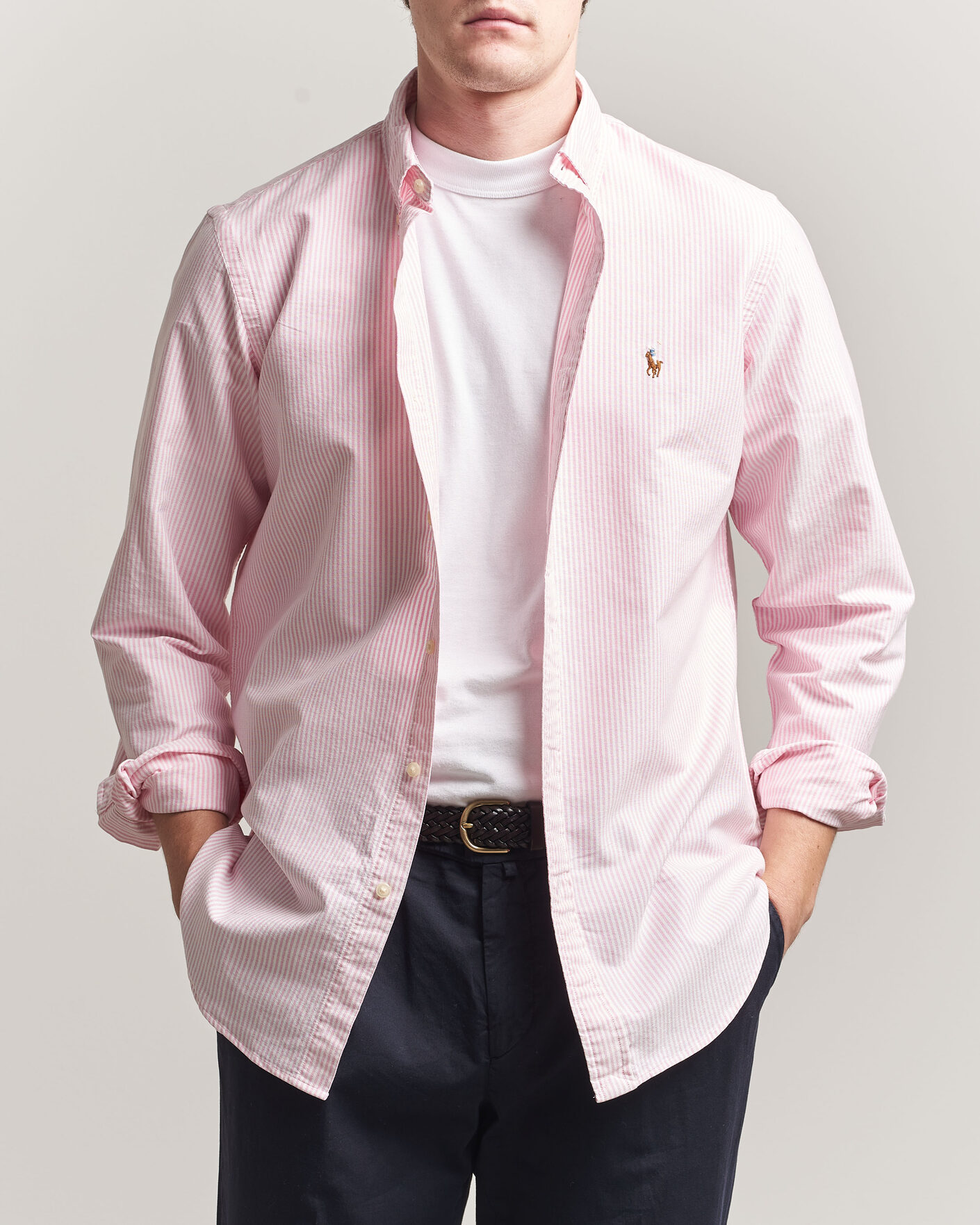 Homme | Chemises | Polo Ralph Lauren | Custom Fit Micro Striped Oxford Shirt Pink