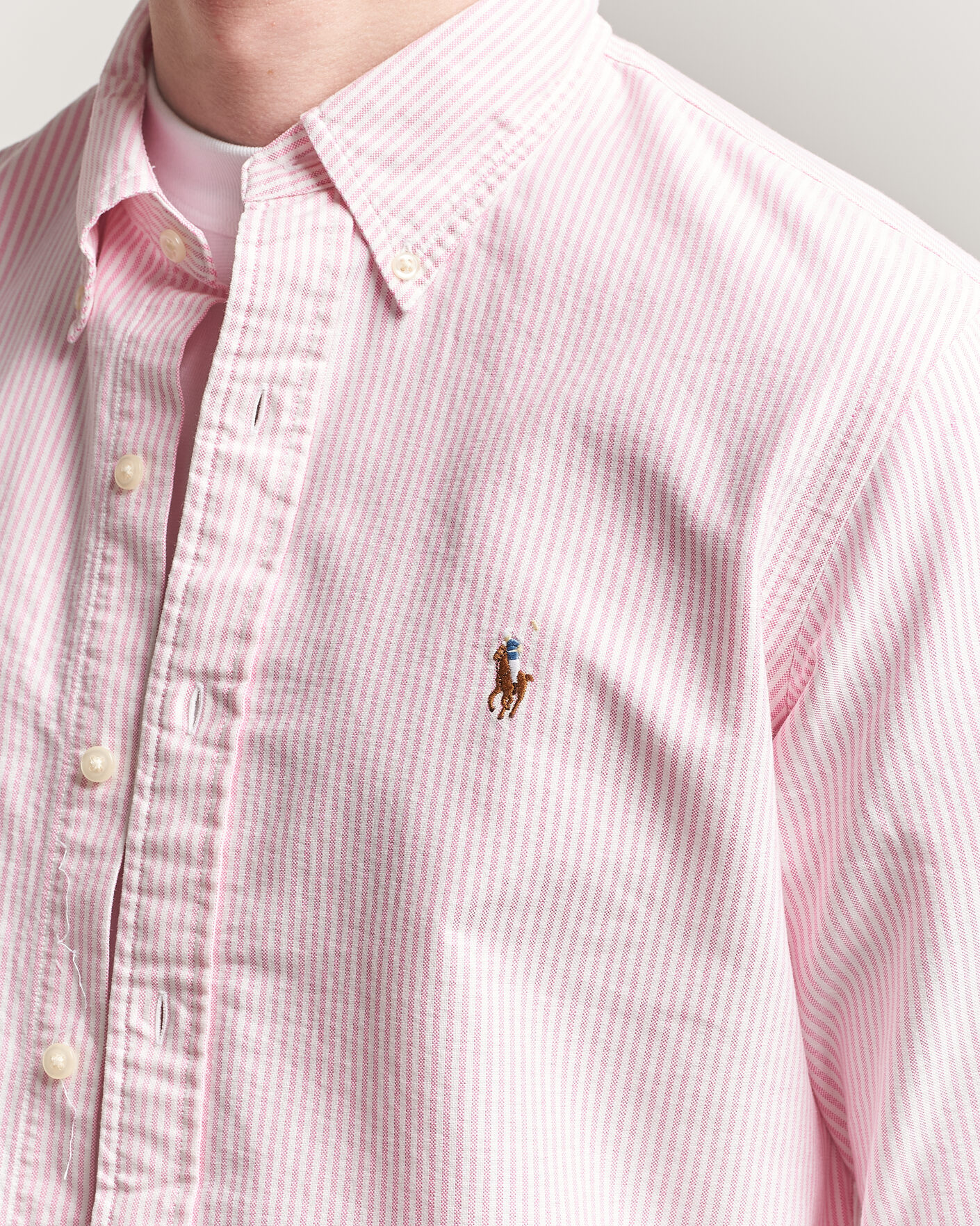 Homme | Chemises | Polo Ralph Lauren | Custom Fit Micro Striped Oxford Shirt Pink