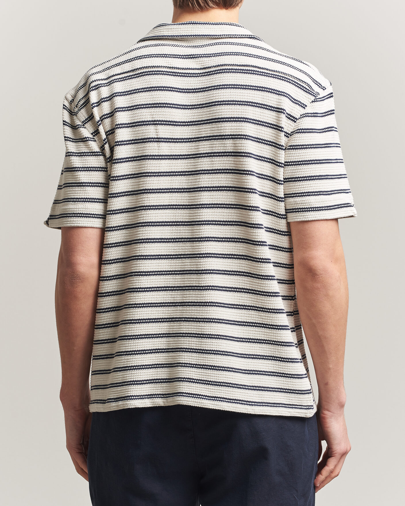 Homme | Chemises | Polo Ralph Lauren | Knitted Camp Shirt Pale Cream/Newport Navy