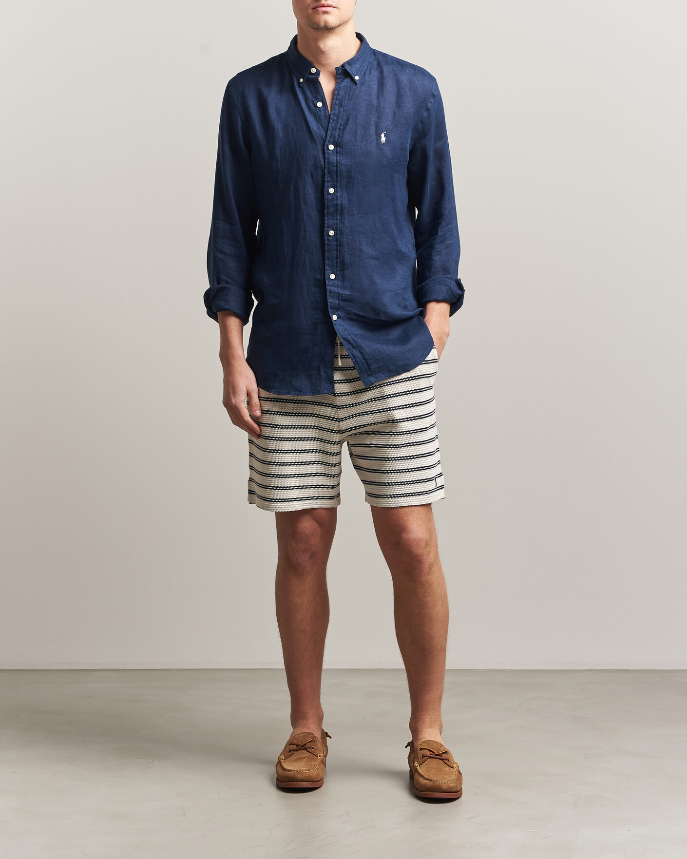 Homme | Shorts | Polo Ralph Lauren | Knitted Shorts Pale Cream/Newport Navy