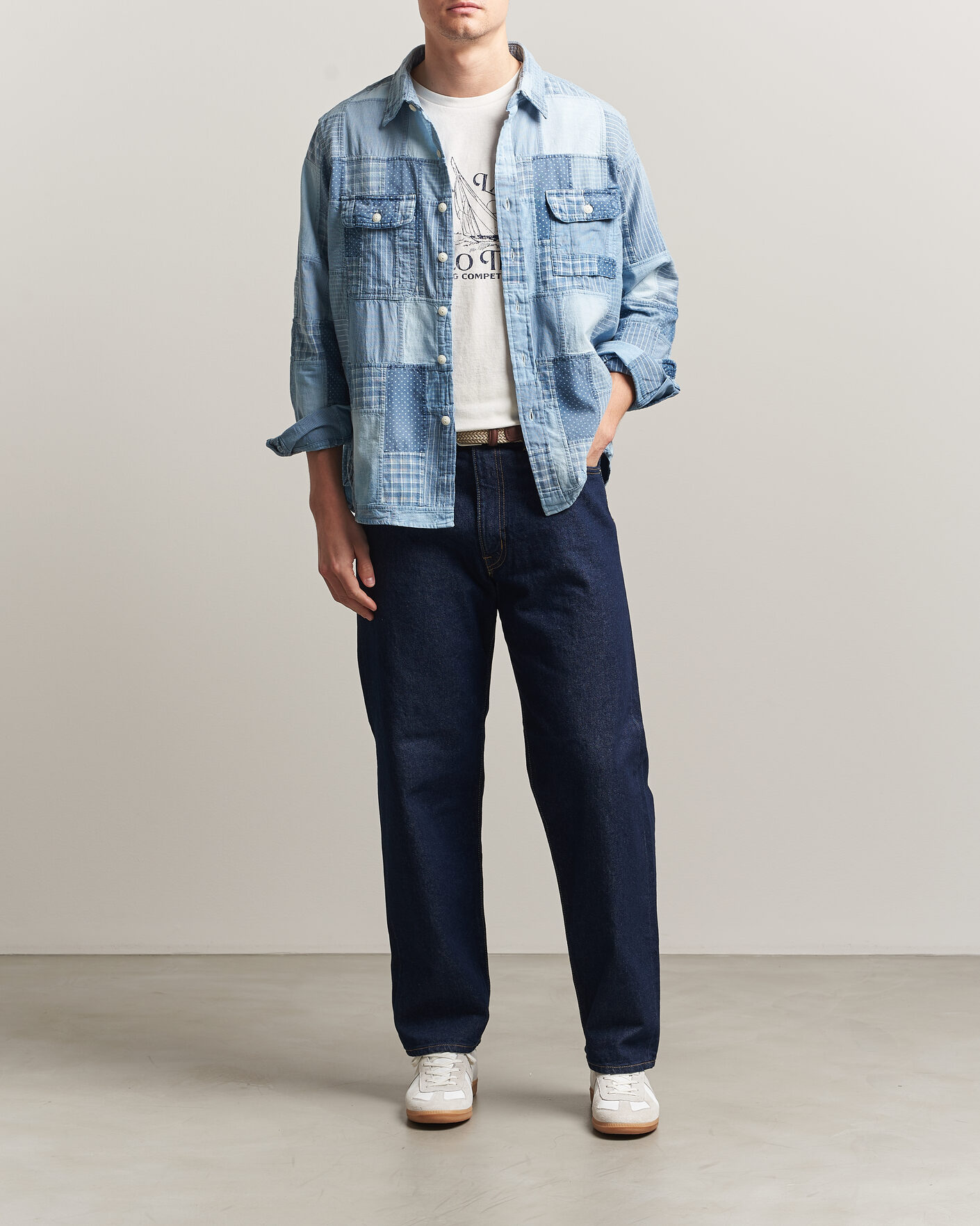 Homme | Chemises | Polo Ralph Lauren | Indigo Patchwork Shirt Blue