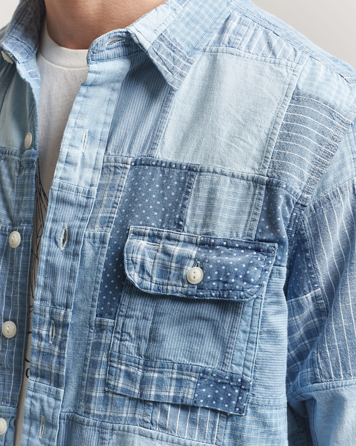 Homme | Chemises | Polo Ralph Lauren | Indigo Patchwork Shirt Blue