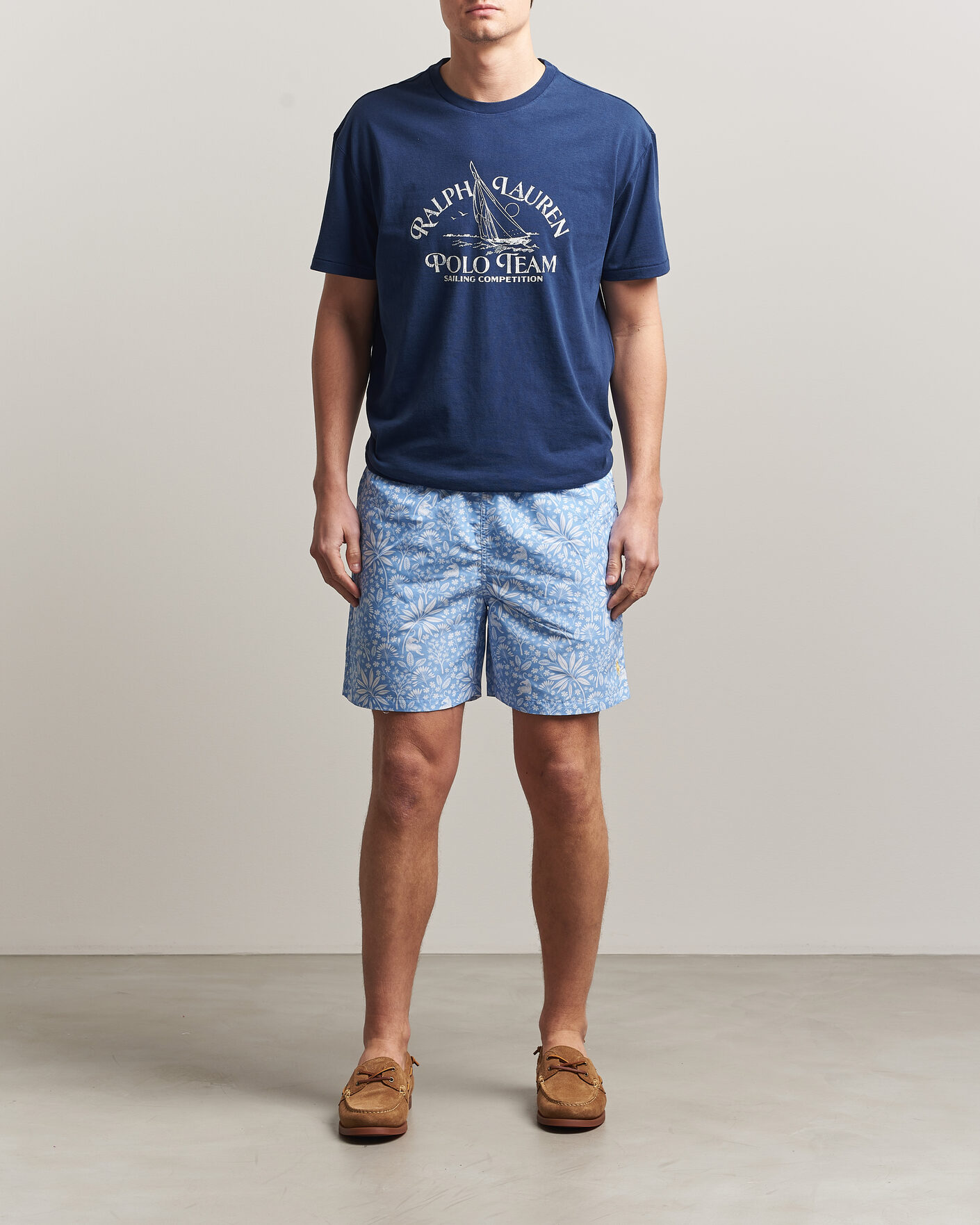 Homme | Maillots De Bain | Polo Ralph Lauren | Traveler Print Mid Trunk Blue