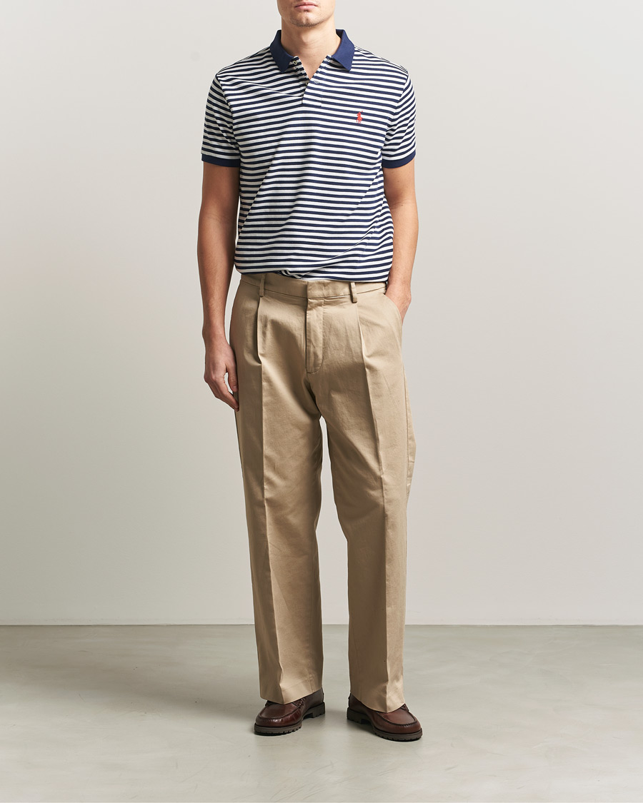 Homme | Polos | Polo Ralph Lauren | Custom Slim Fit Striped Polo Navy/White