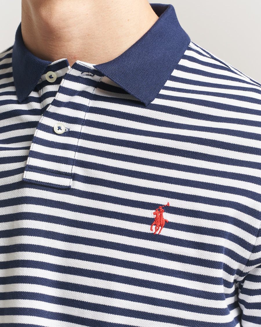Homme | Polos | Polo Ralph Lauren | Custom Slim Fit Striped Polo Navy/White
