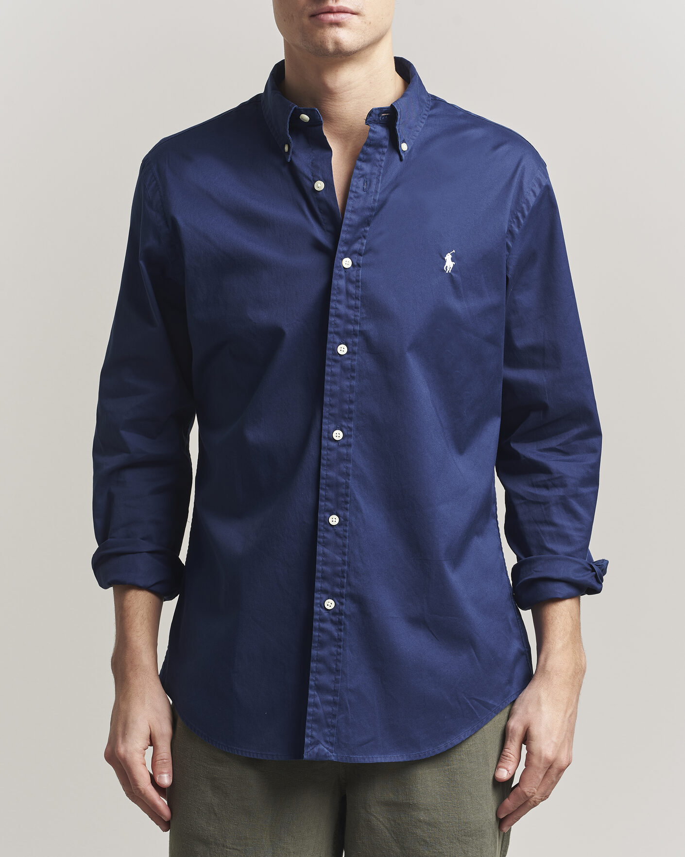 Homme | Chemises | Polo Ralph Lauren | Custom Fit Garment Twill Shirt Newport Navy