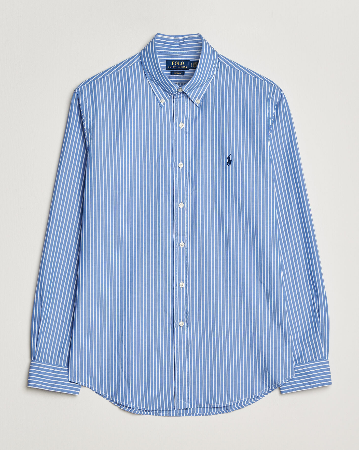 Homme | Chemises | Polo Ralph Lauren | Custom Fit Poplin Striped Shirt Medium Blue