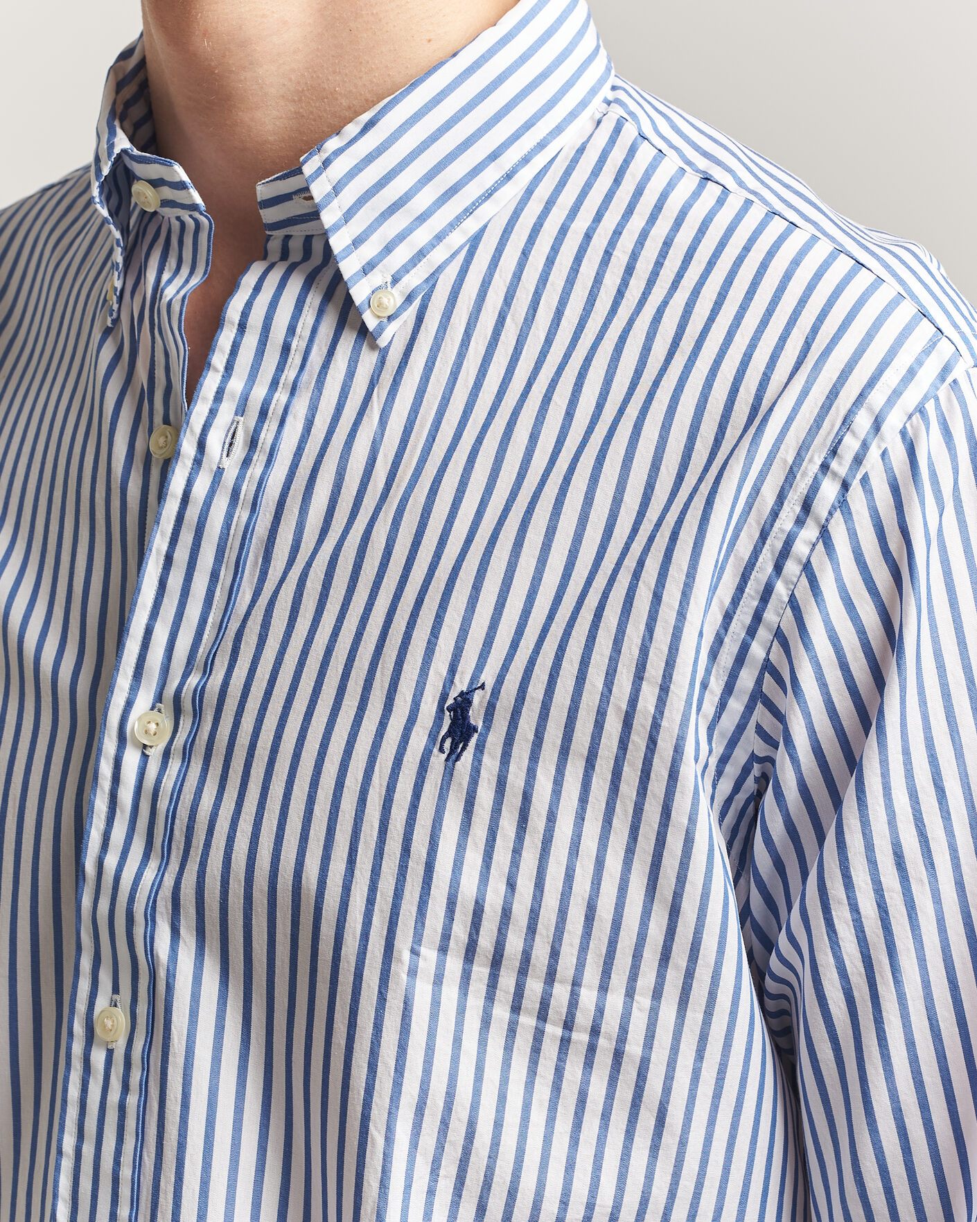 Homme | Chemises | Polo Ralph Lauren | Custom Fit Poplin Striped Shirt Blue