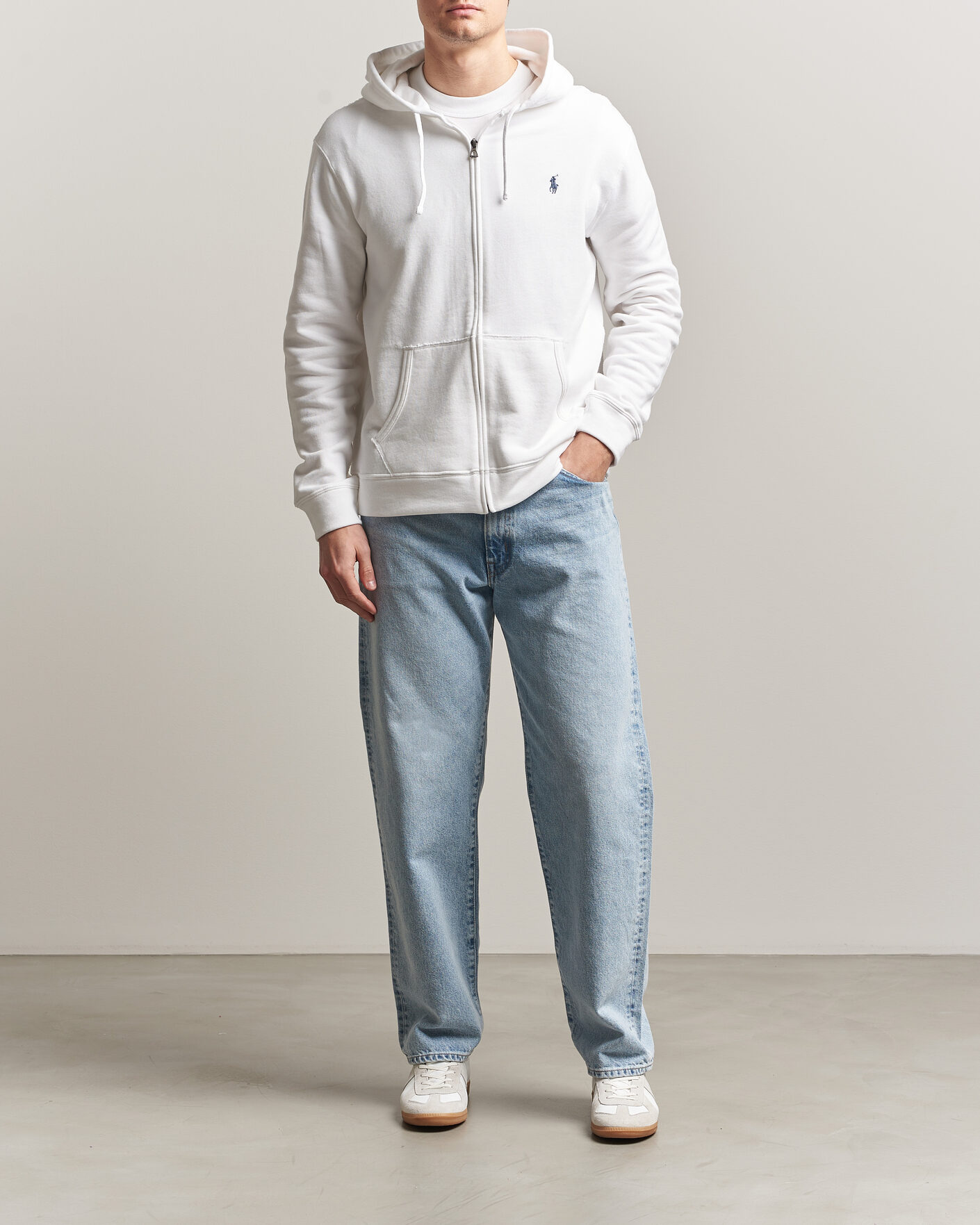 Homme |  | Polo Ralph Lauren | Island Terry Full Zip Hoodie White