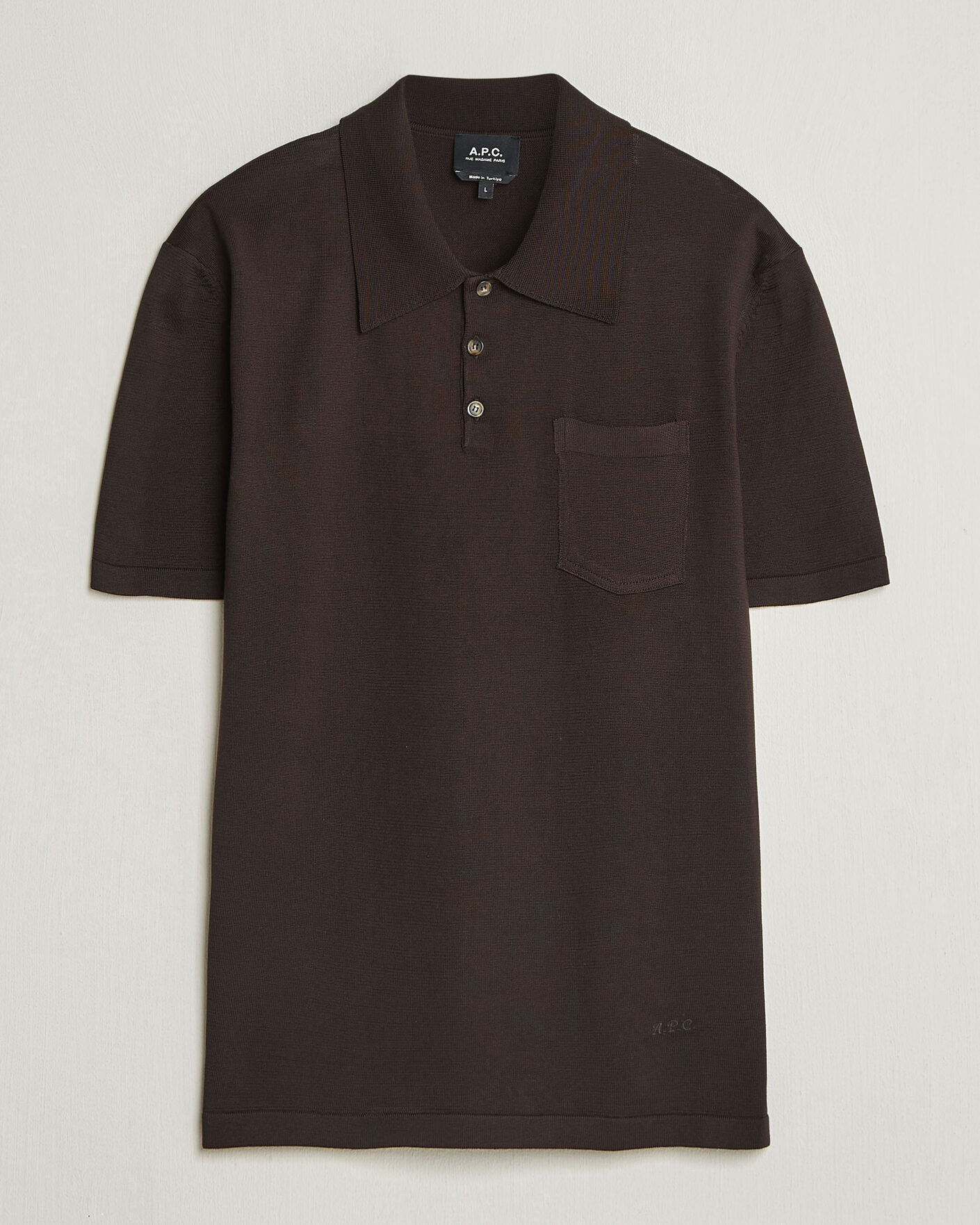 Homme | Polos | A.P.C. | Colin Knitted Polo Brown