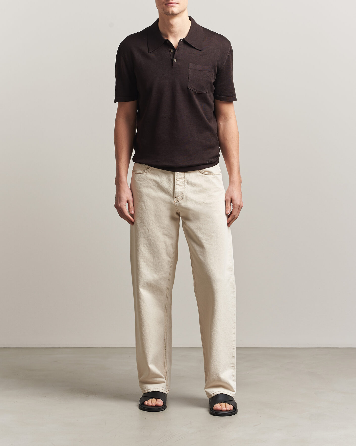 Homme | Polos | A.P.C. | Colin Knitted Polo Brown