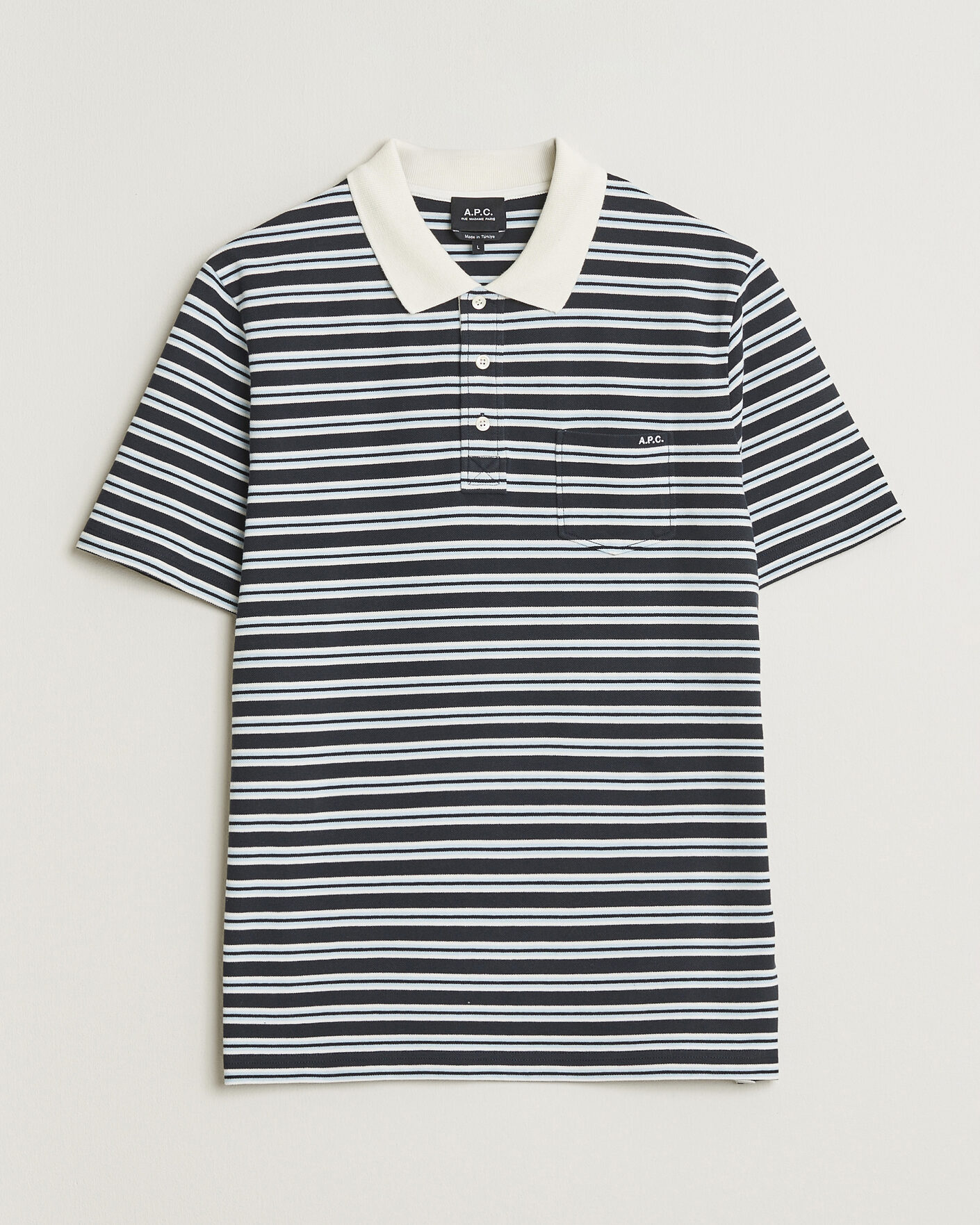 Homme | Polos | A.P.C. | Oscar Striped Polo Dark Navy