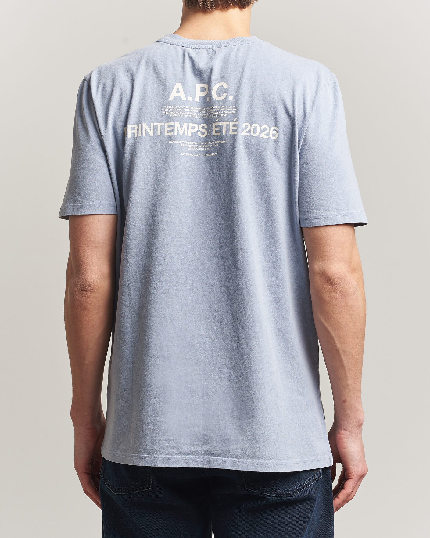 Homme | T-shirts | A.P.C. | Printed Crew Neck T-Shirt Light Blue