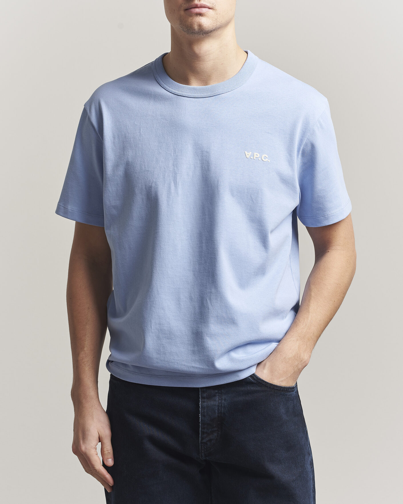 Homme | T-shirts | A.P.C. | Boxy Fit Petit VPC T-Shirt Light Blue