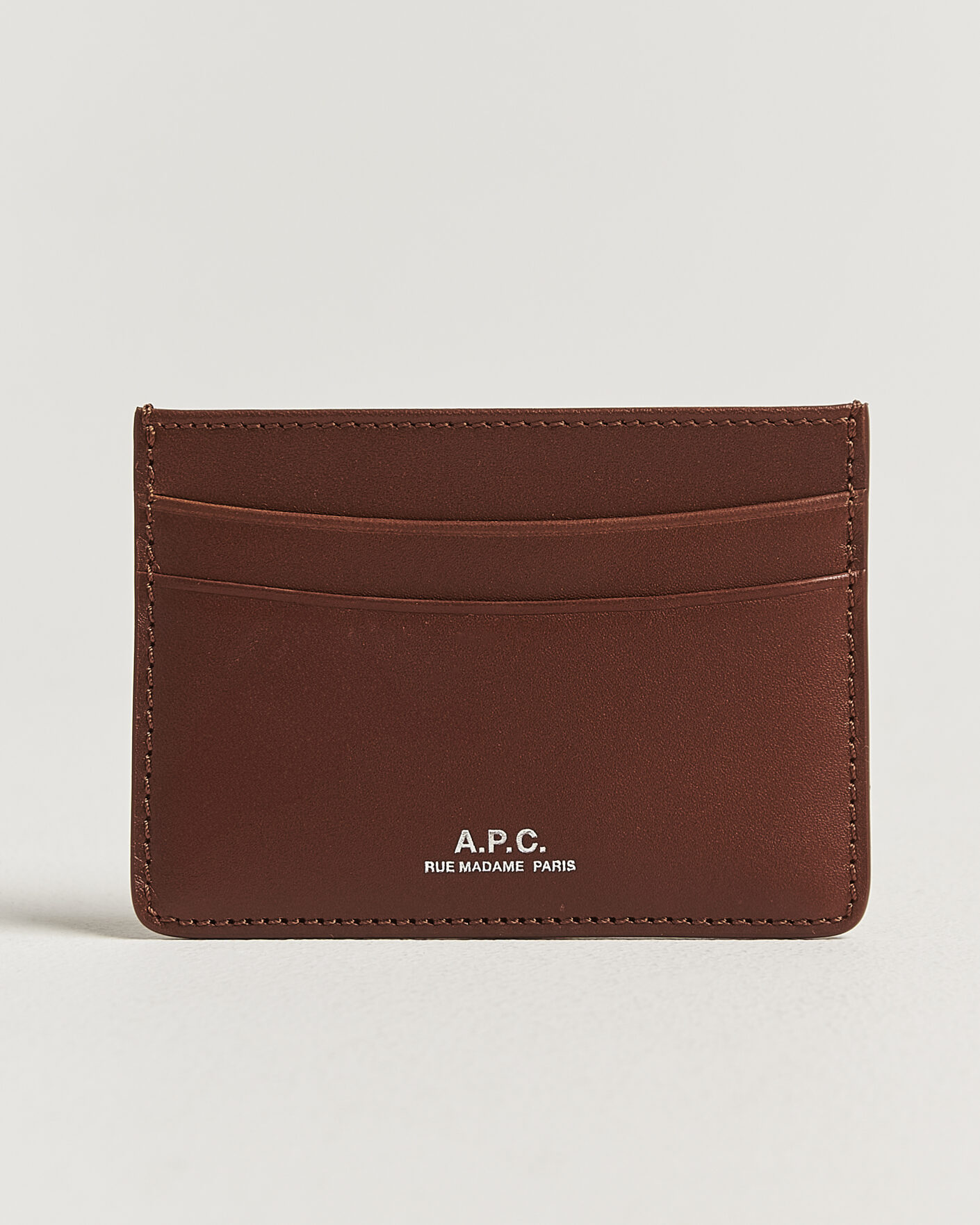 Homme | Portefeuilles | A.P.C. | Calf Leather Card Holder Hazelnut